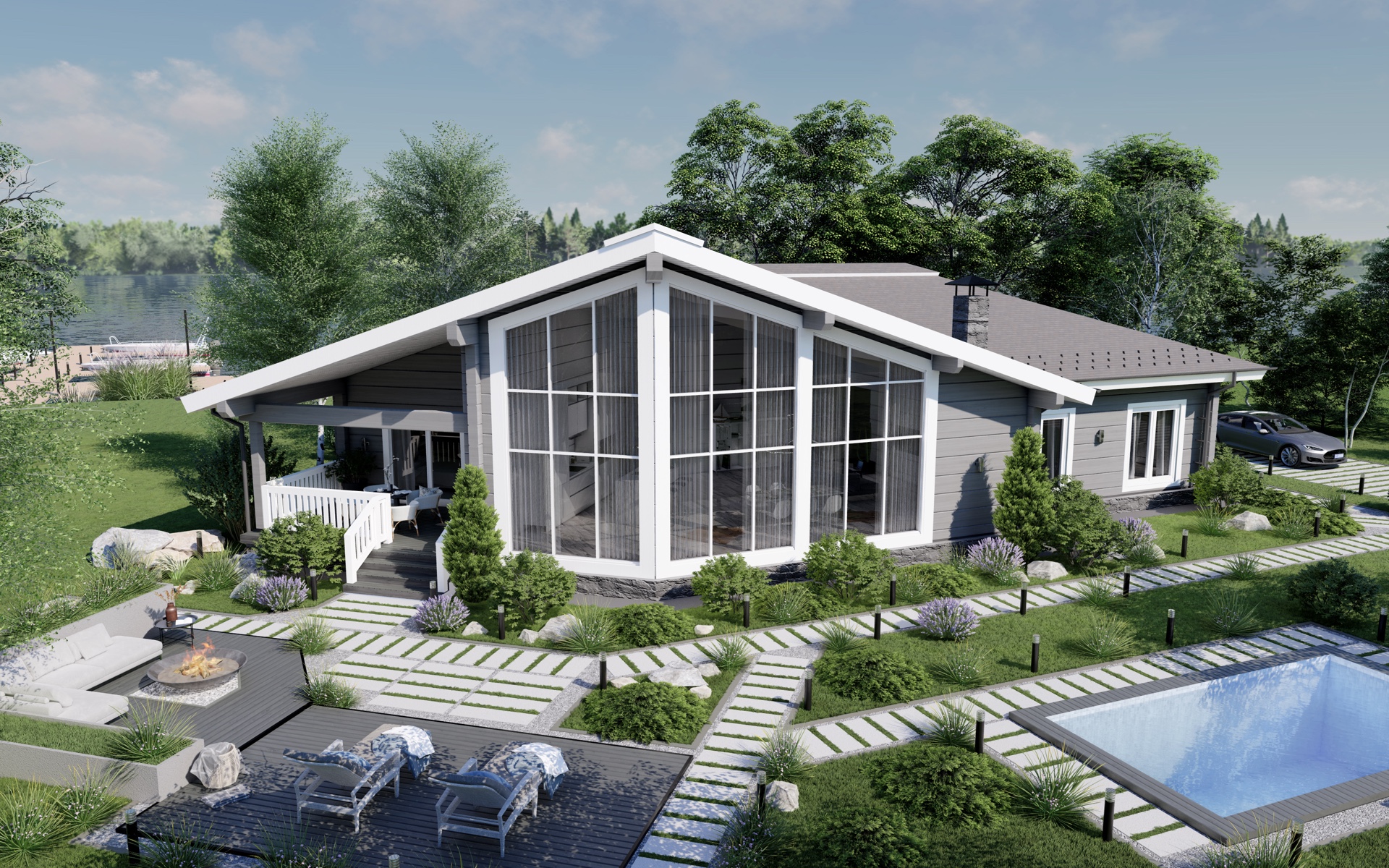 Сборный дом в Тихорецке ландшафт